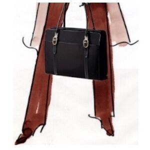 Coakley Contemporary Classic Nylon Travel‎ Tote & Small Accessory Pouch Black